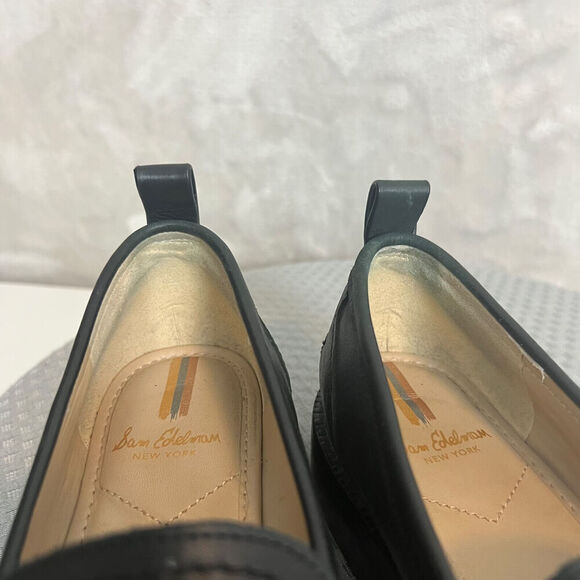 Sam Edelman Caylia Loafer Womens 8.5 M Black Leather Tassel Slip On Shoes Y2K - Picture 15 of 16